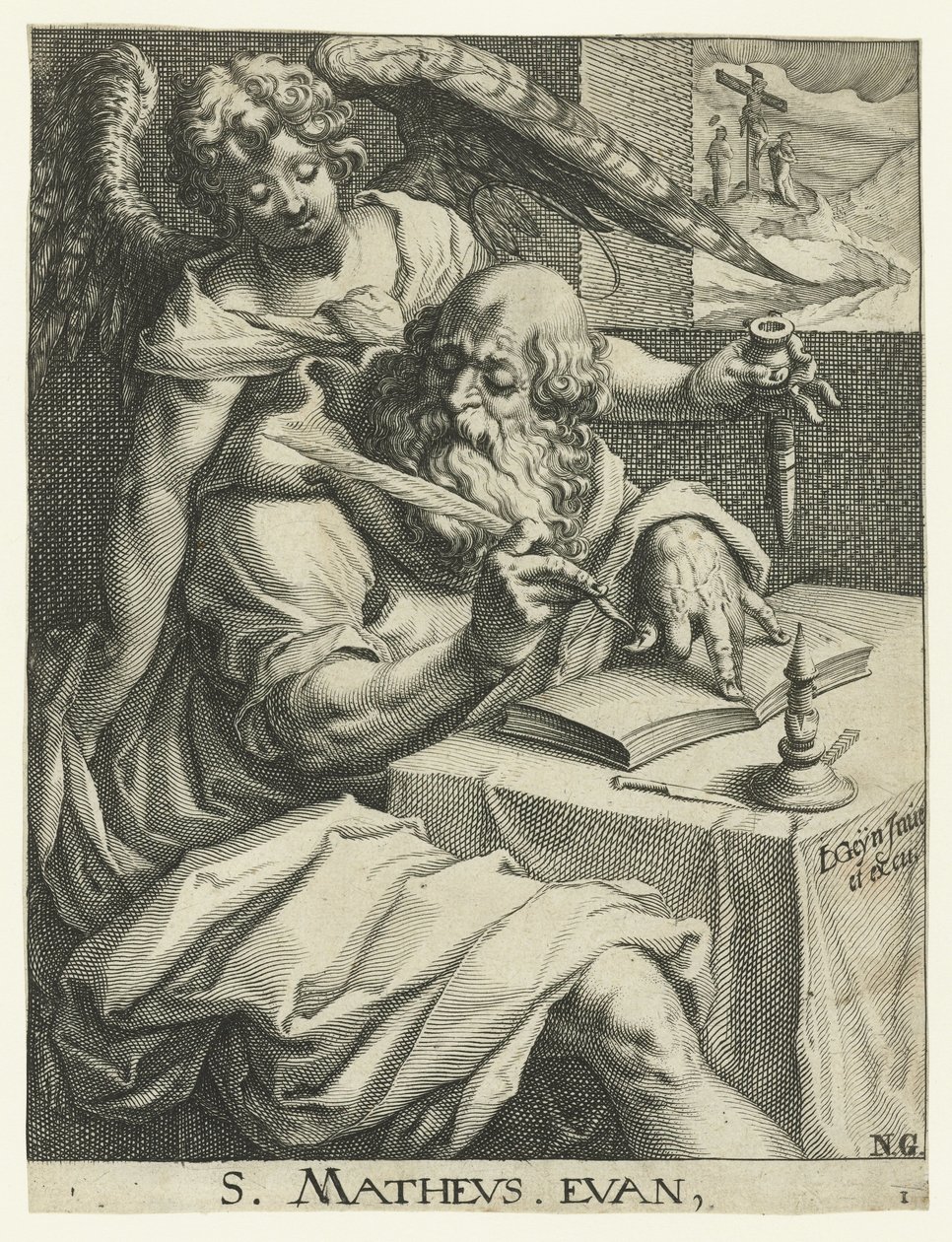 evangelista mateo Los cuatro evangelistas (título de la serie) de Jacob de Gheyn (II) (workshop of)