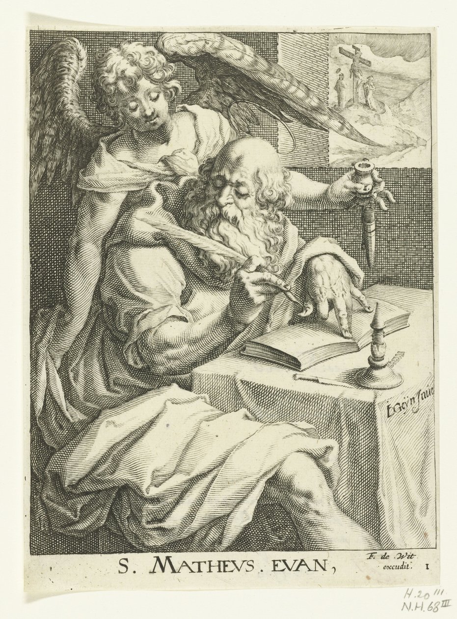 evangelista mateo Los cuatro evangelistas (título de la serie) de Jacob de Gheyn (II) (workshop of)