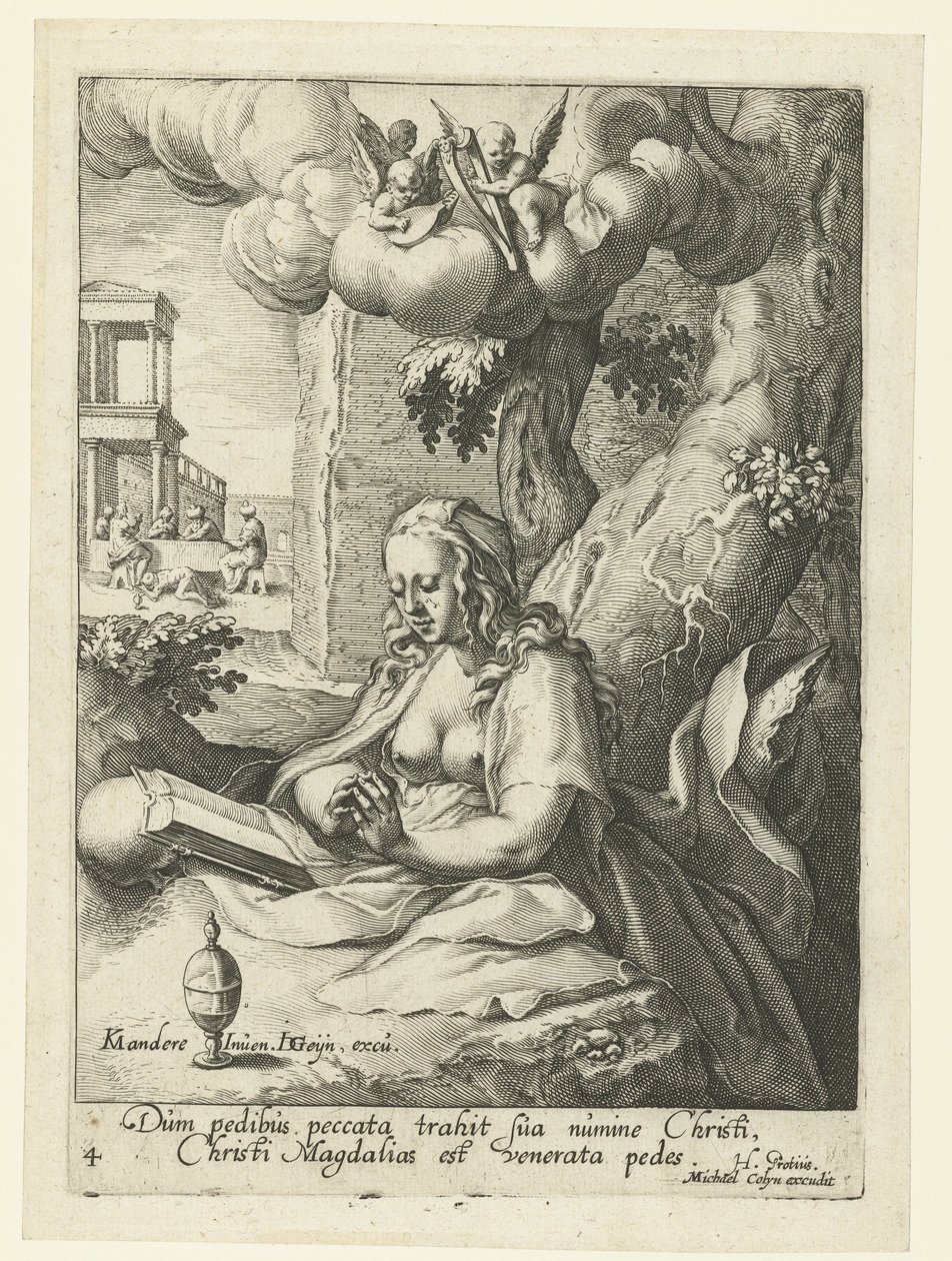 María Magdalena como pecadora arrepentida Ocho pecadores arrepentidos del Antiguo y Nuevo Testamento (título de la serie) de Jacob de Gheyn (II) (workshop of)
