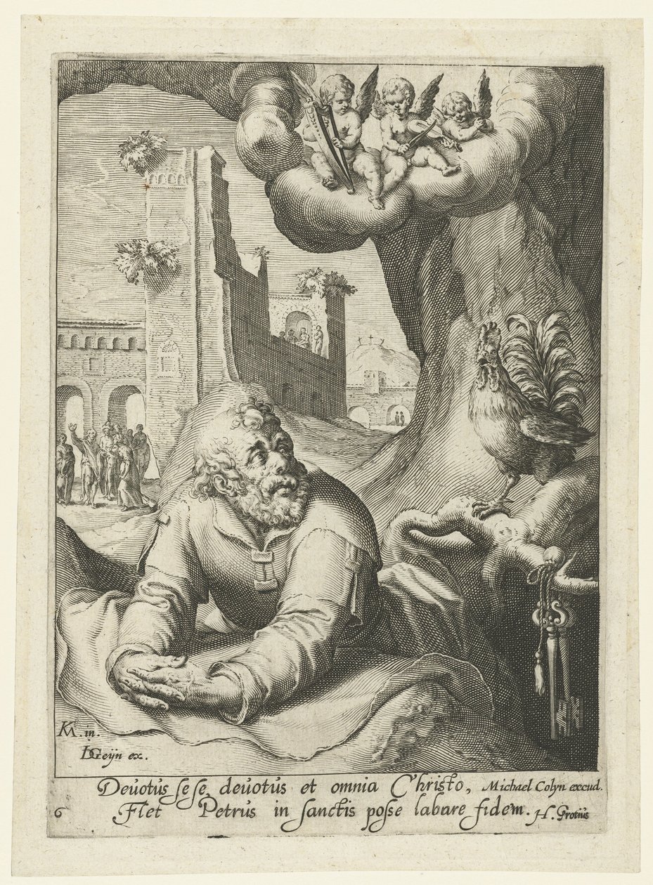 Pedro como pecador arrepentido Ocho pecadores arrepentidos del Antiguo y Nuevo Testamento (título de la serie) de Jacob de Gheyn (II) (workshop of)