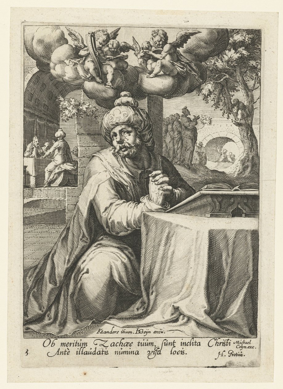 Zaqueo como pecador arrepentido Ocho pecadores arrepentidos del Antiguo y Nuevo Testamento (título de la serie) de Jacob de Gheyn (II) (workshop of)