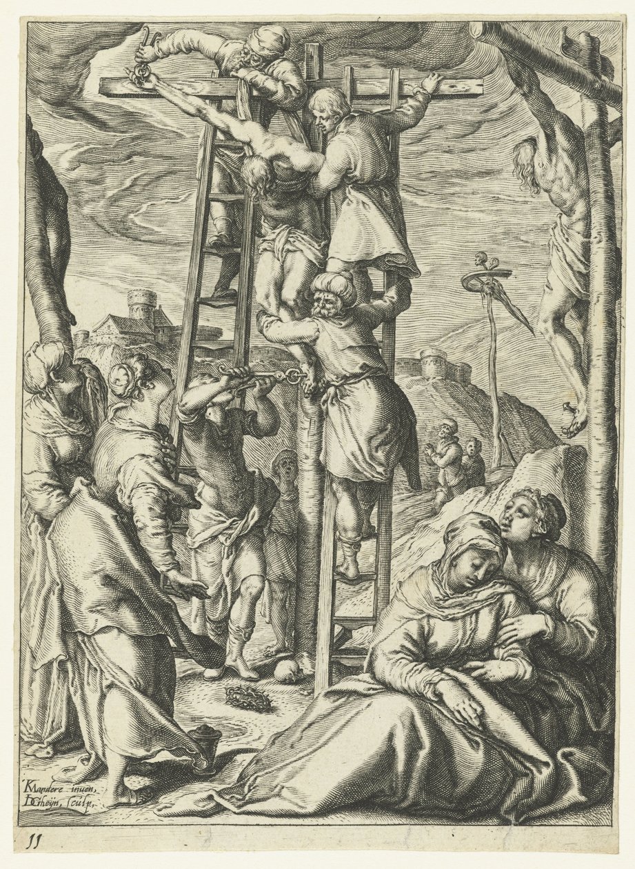 El Descendimiento de la Cruz El sufrimiento de Cristo (título de la serie) de Jacob de Gheyn (II)