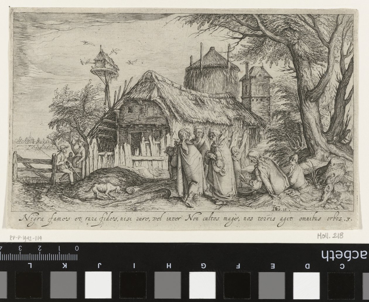 Paisaje con gitanos en la granja Paisajes (título de la serie) de Jacob de Gheyn (II)