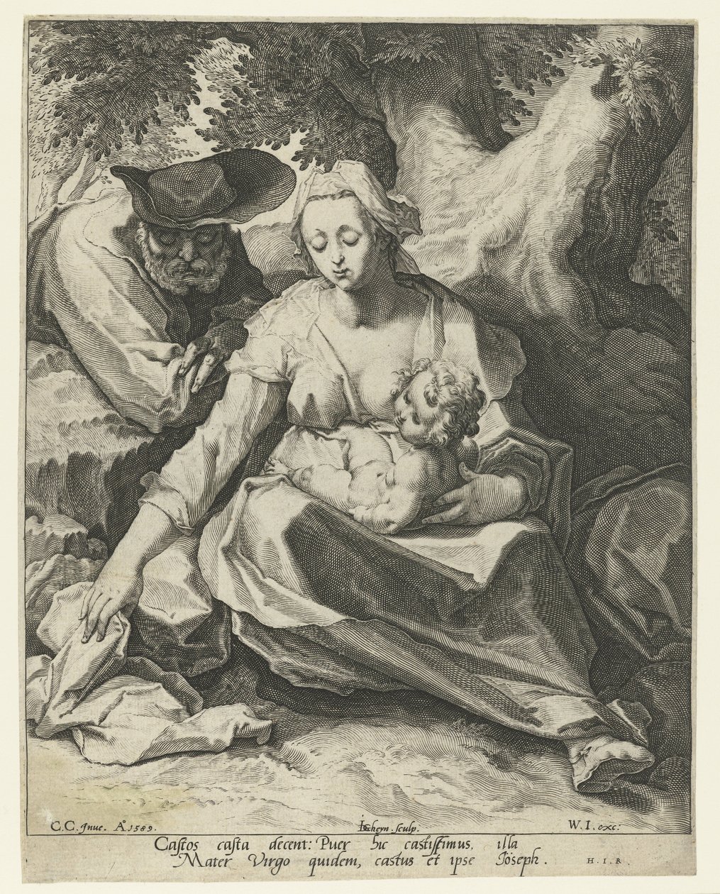 Descanso en la Huida a Egipto de Jacob de Gheyn (II)