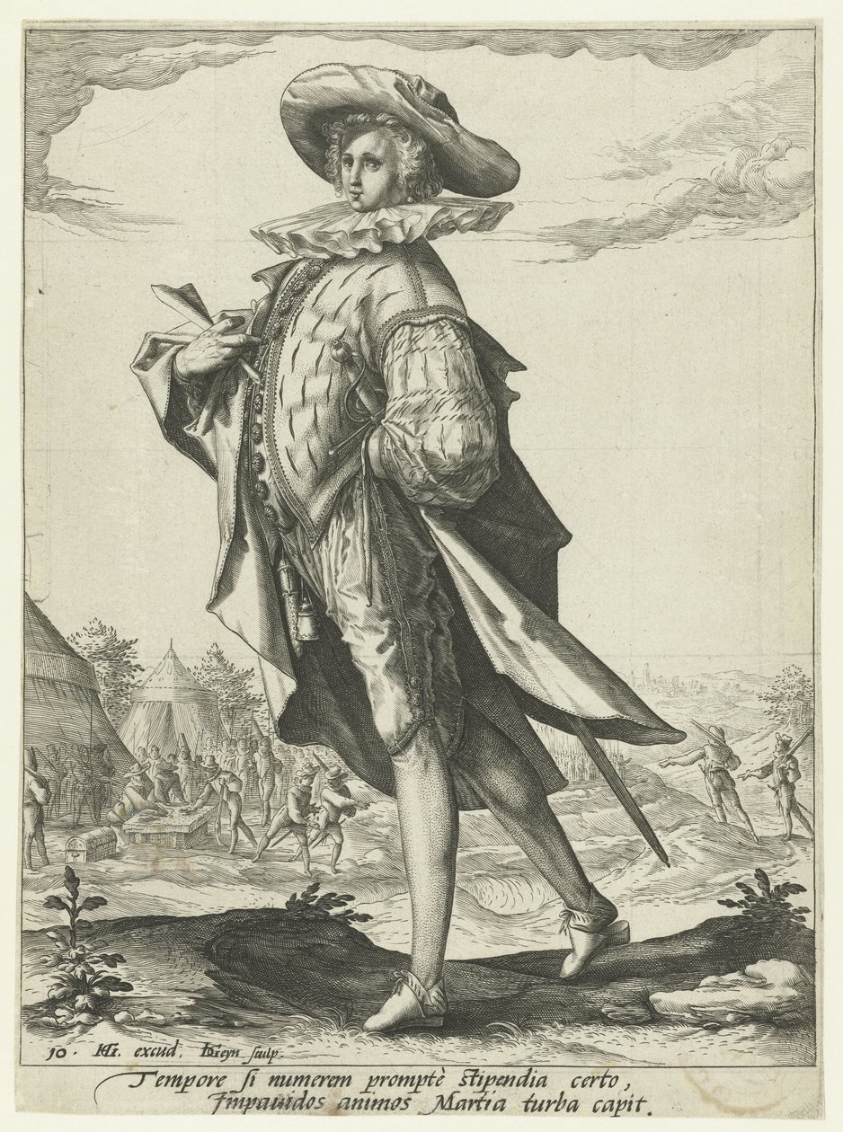 tesorero Oficiales y soldados (título de la serie) de Jacob de Gheyn (II)