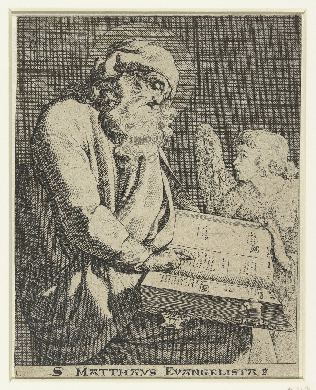 Evangelista Mattheüs S. Matthaeus Evangelista (título sobre el objeto) de Jacob de Gheyn (III)