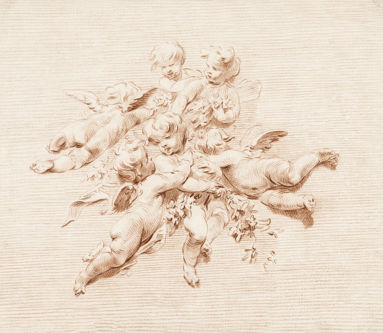 Un grupo de ángeles de Jacob de Wit