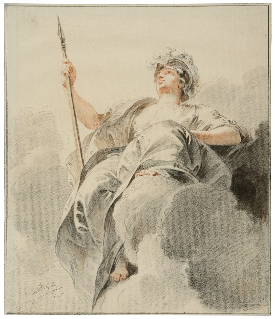 Minerva sentada sobre una nube de Jacob de Wit