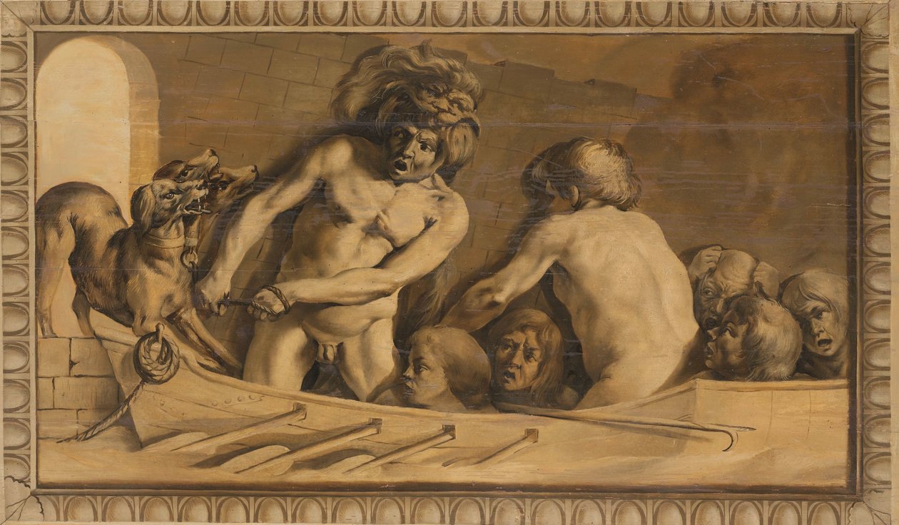 Hércules saca a Cerbero del inframundo (Caronte, el barquero de la Estigia) de Jacob van Campen