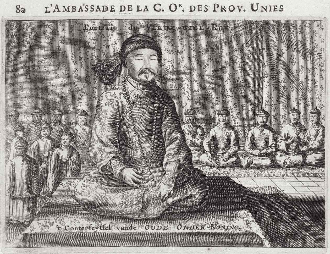 Retrato del Viejo Virrey, de un relato de una embajada holandesa a China, 1665 de Jacob van Meurs