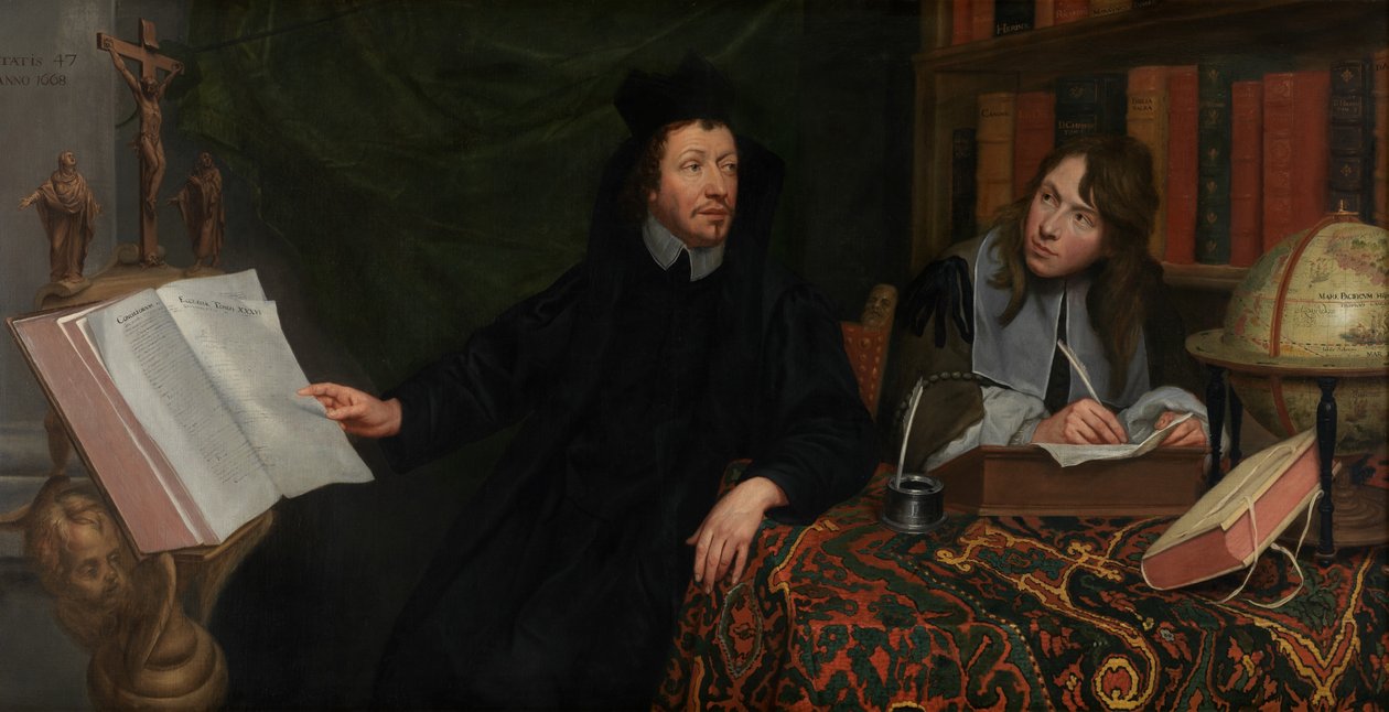 Retrato de un teólogo con su secretario de Jacob van Oost