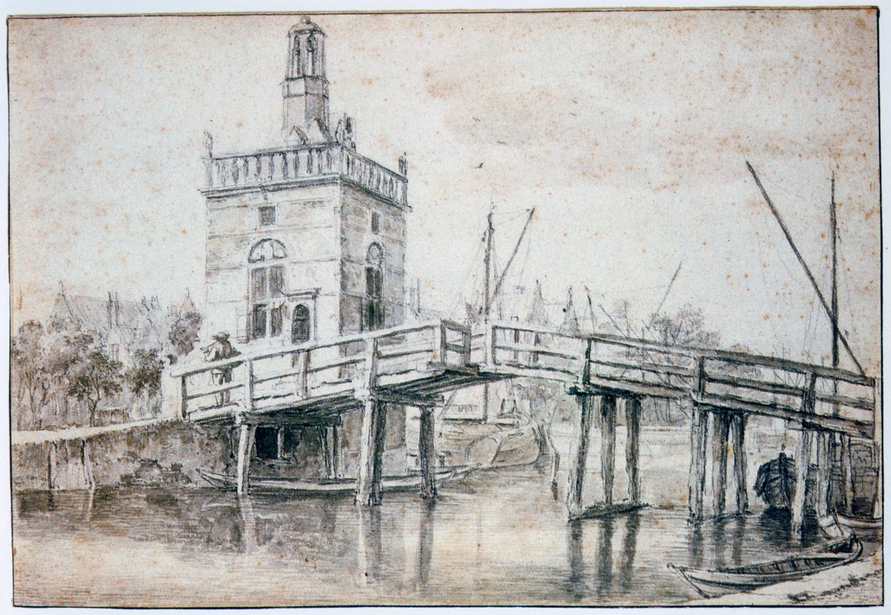 El puente en Alkmaar, c1648-1682 de Jacob van Ruisdael