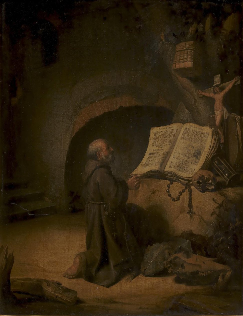 Ermitaño rezando de Jacob van Spreeuwen