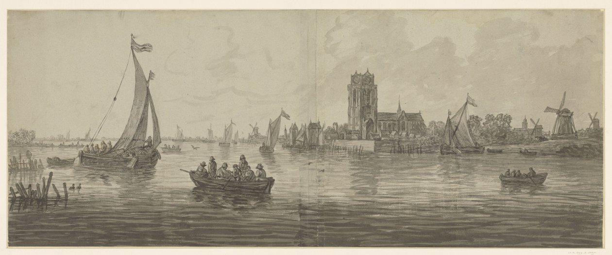 Vista de Dordrecht desde el suroeste de Jacob van Strij