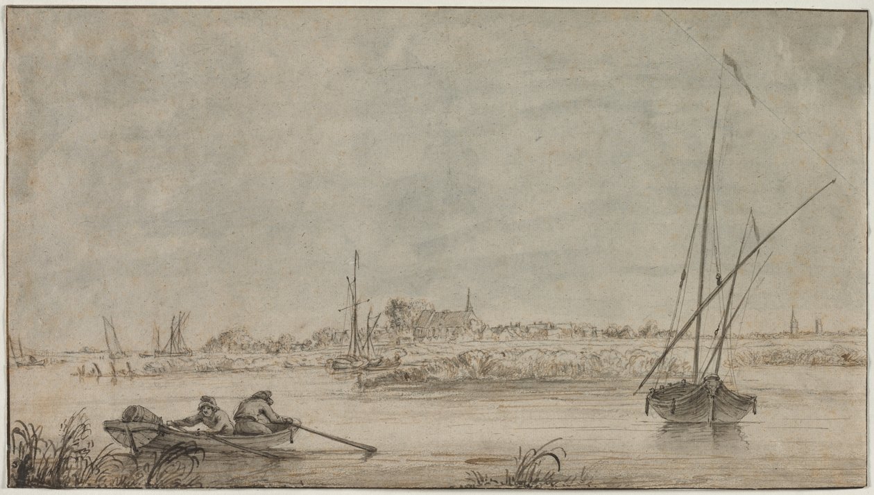 Vista de Dordrecht desde el río de Jacob van Strij