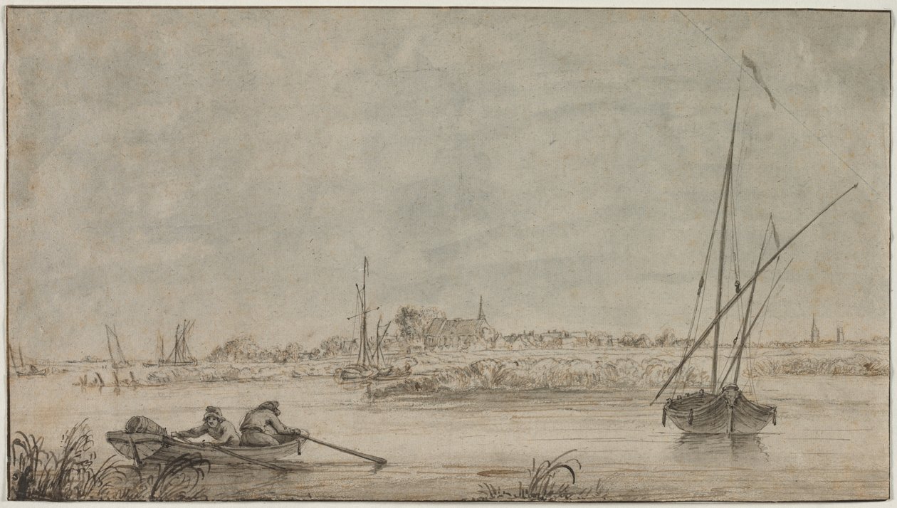 Vista de Dordrecht desde el Río, 1775-1815 de Jacob van Strij