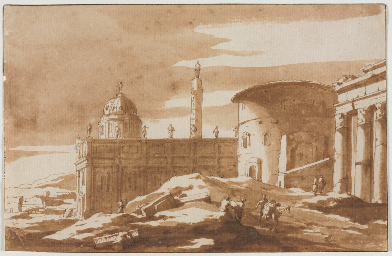 Vista de edificios antiguos, segunda mitad del siglo XVII de Jacob van der Ulft