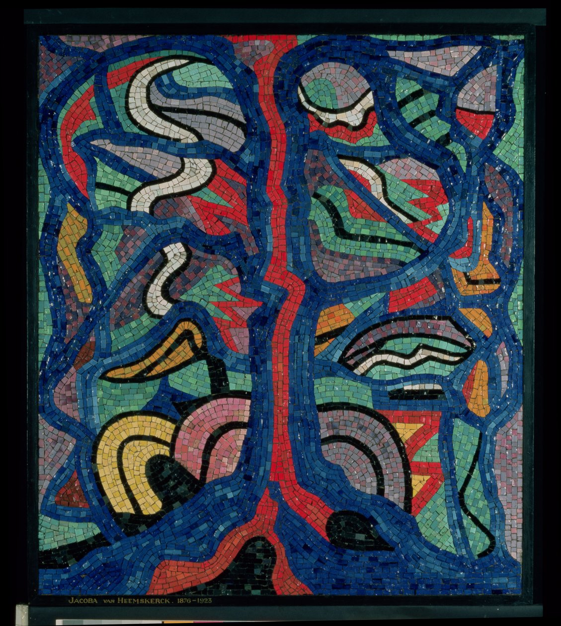 Árbol, composición en rojo, negro, azul y amarillo de Jacoba Berendina van Heemskerck van Beest