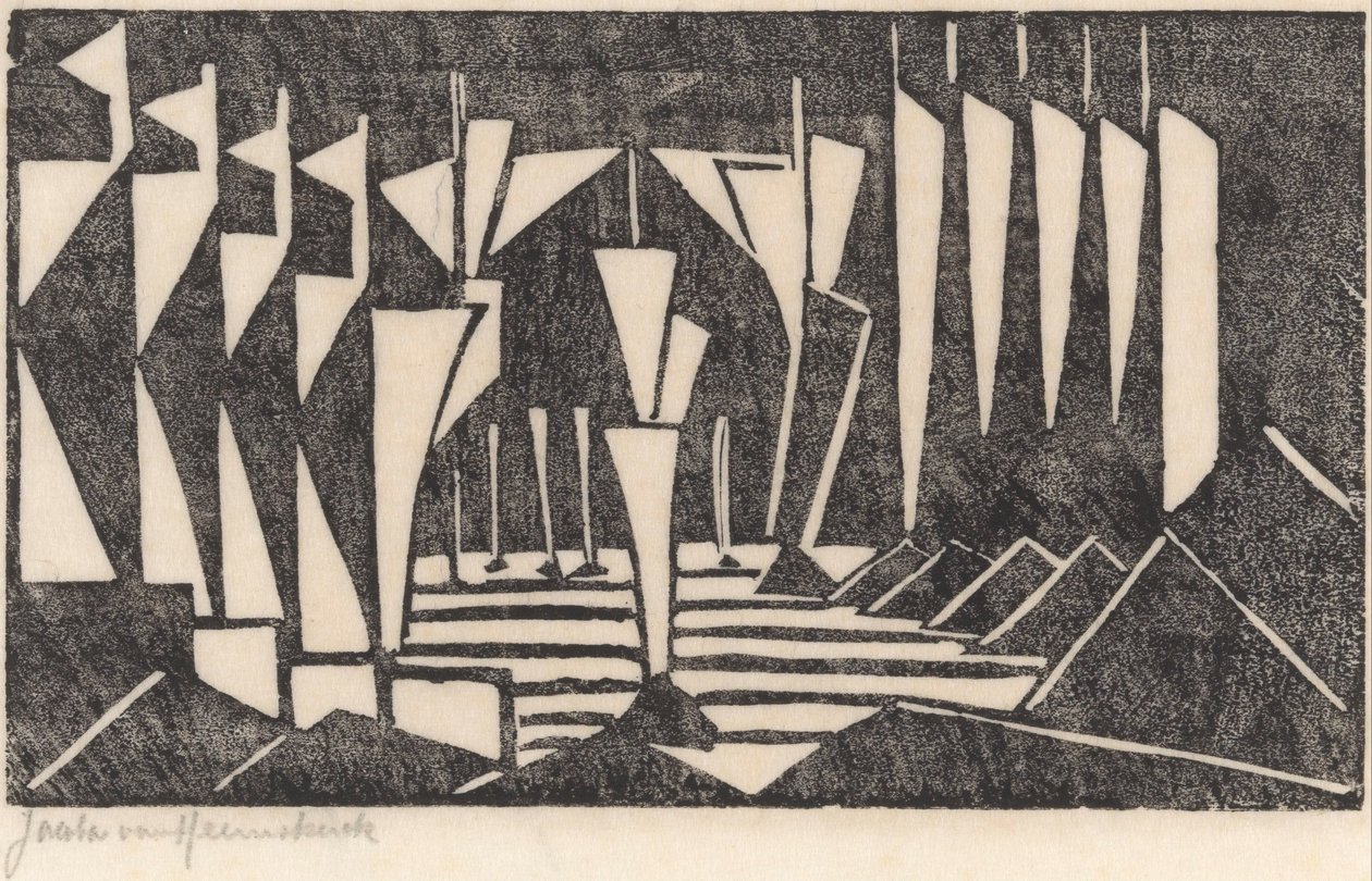 Composición (Navegando en un lago) de Jacoba van Heemskerck (signed by artist)