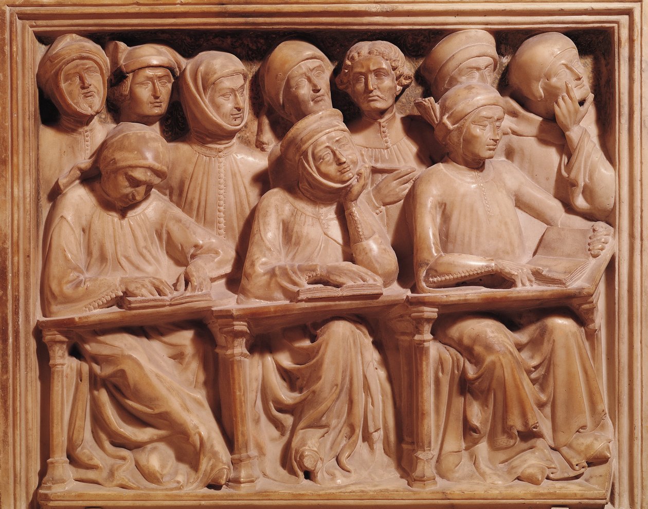 Grupo de estudiantes de Bolonia, de la tumba de Giovanni da Legnano de Jacobello and Pier Paolo dalle Masegne