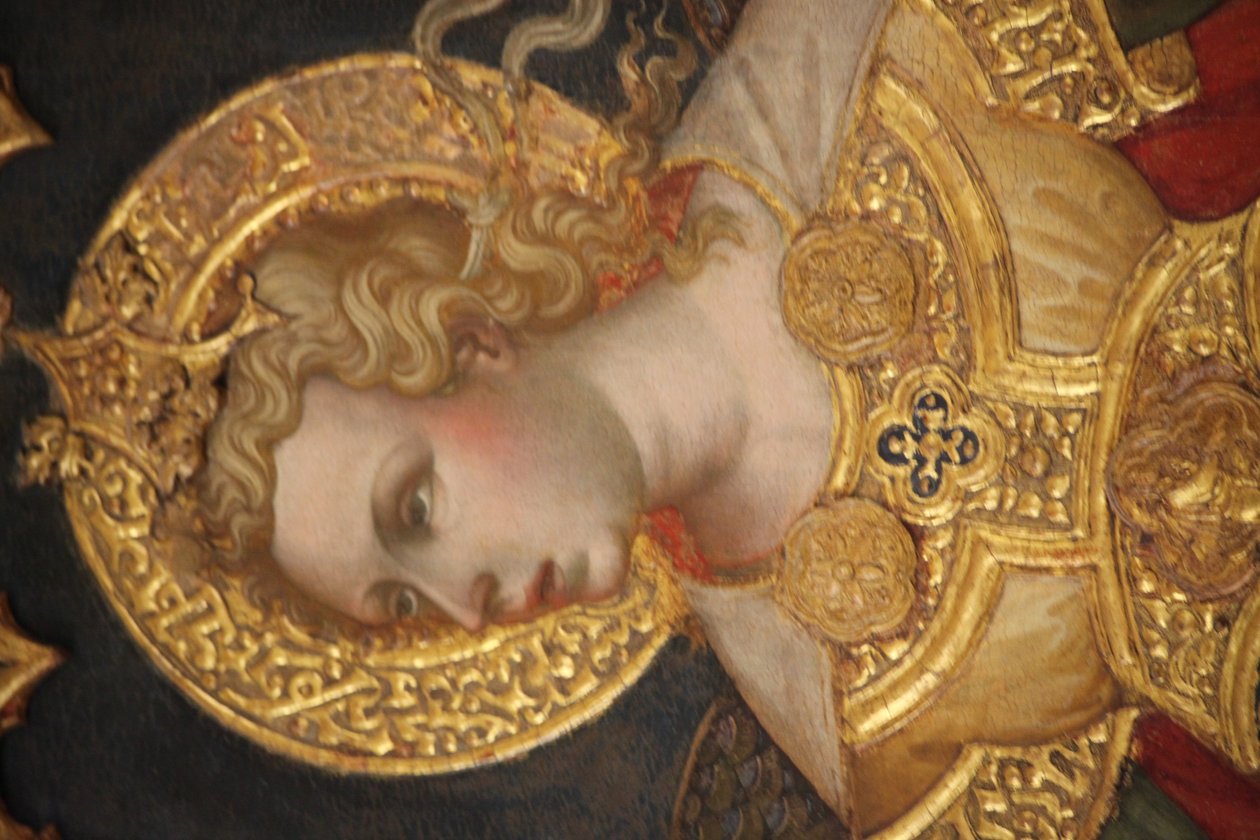 Justicia entre los arcángeles Miguel y Gabriel de Jacobello del Fiore  
