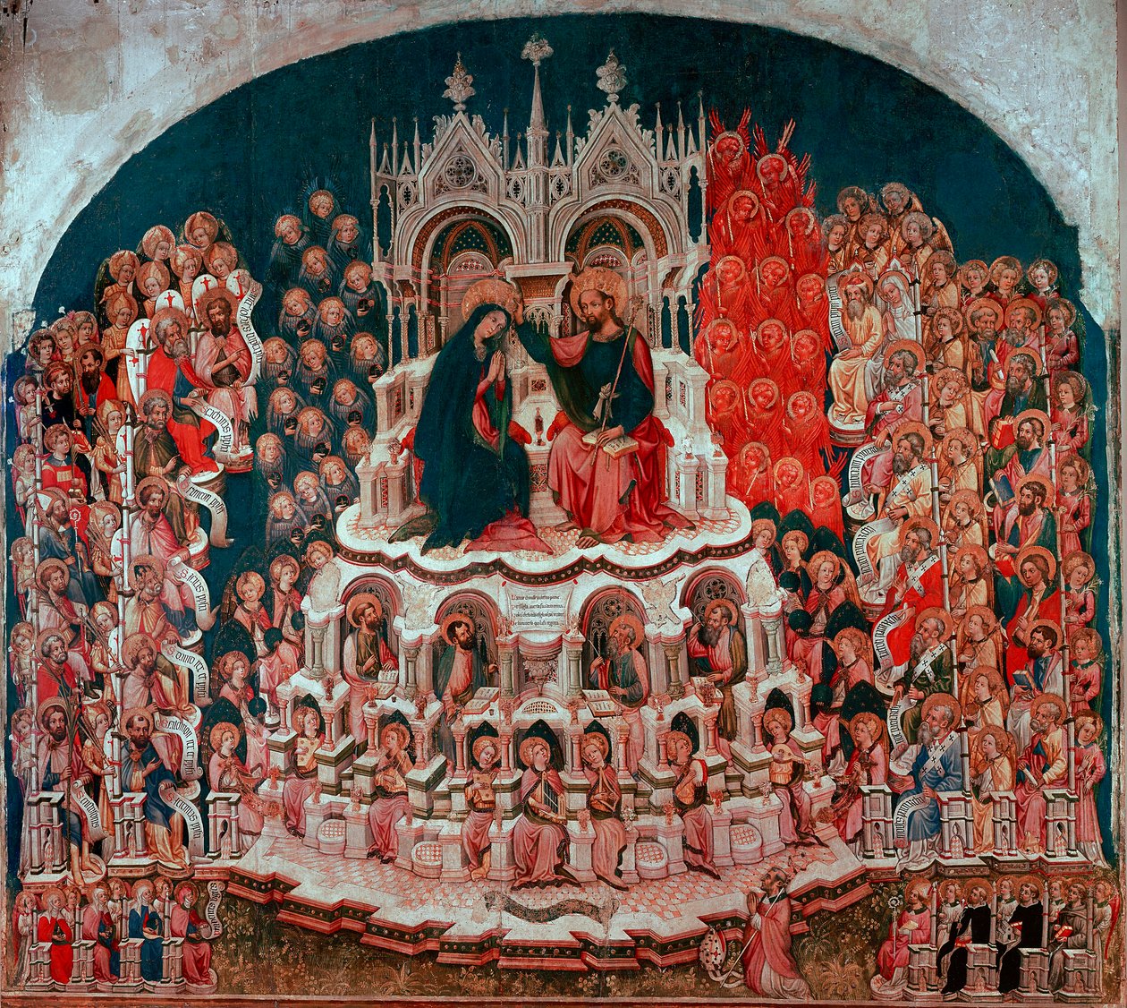 La coronación de la Virgen en el Paraíso. Pintura sobre madera de Jacobello del Fiore (1370-1439) de Jacobello del Fiore