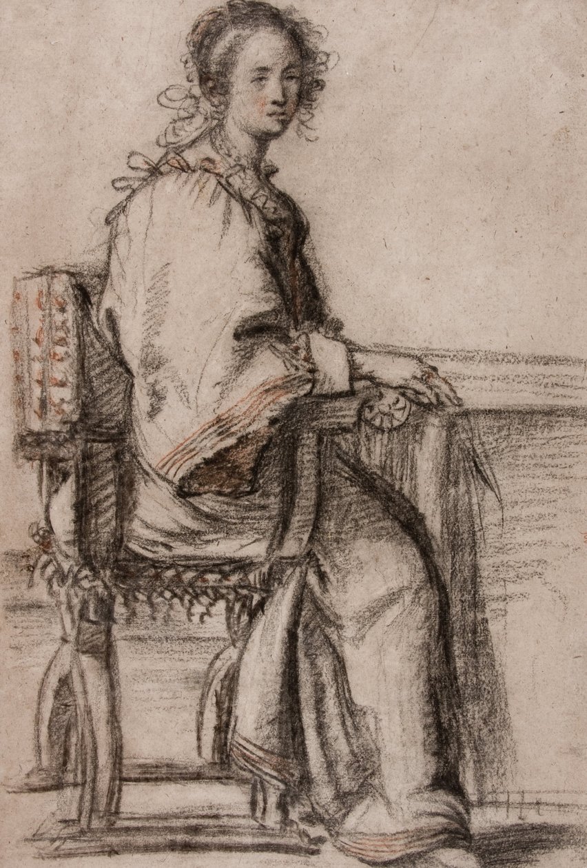 Dama sentada en una mesa de Jacopo Confortini