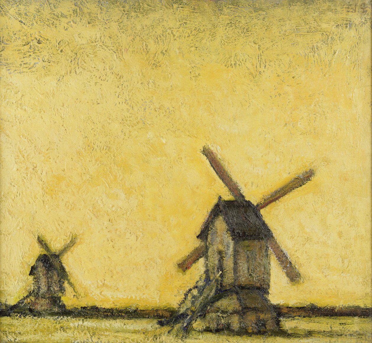 Paisaje con dos molinos de viento, c.1900 de Jacobs Smits