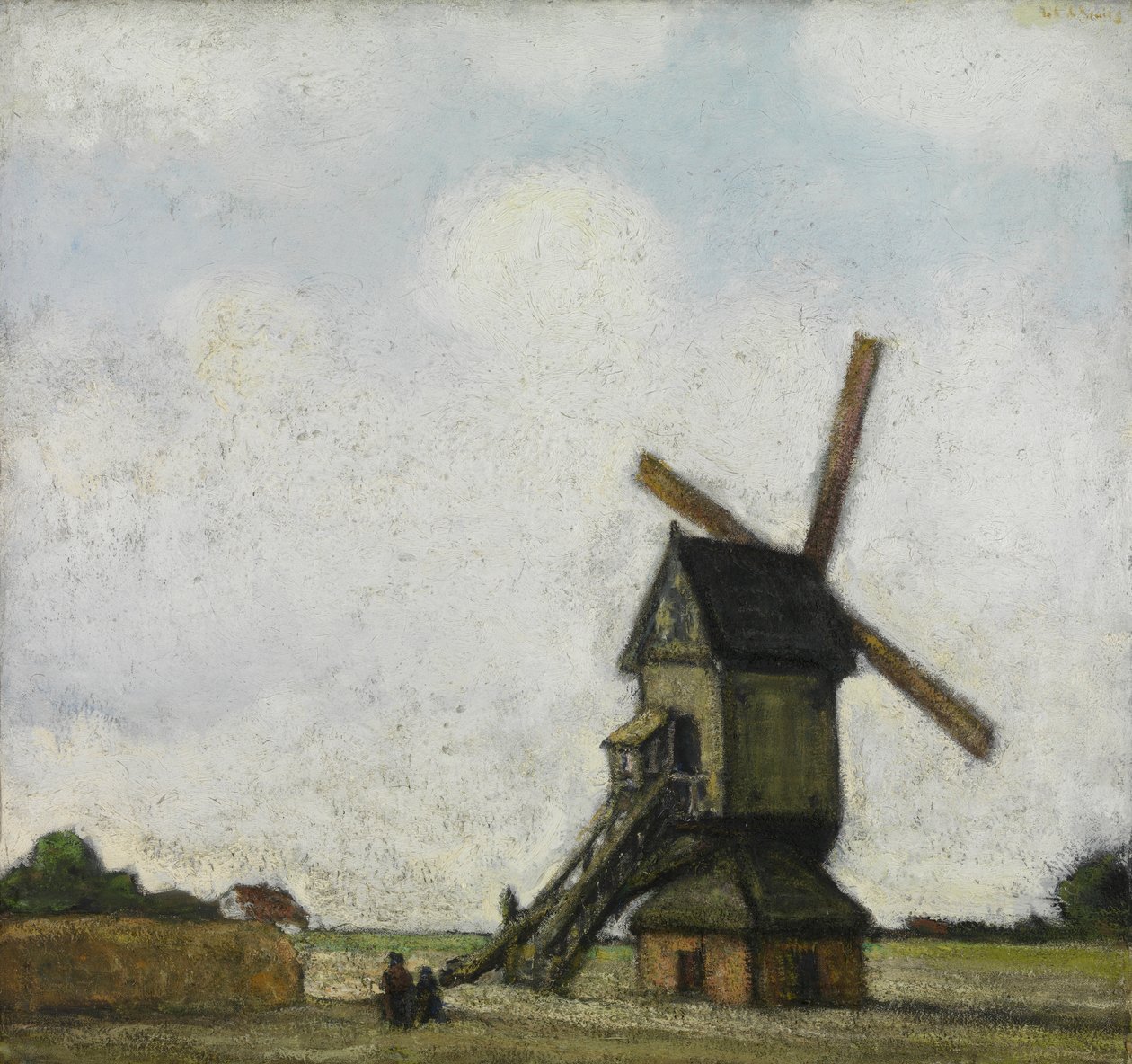 Molino de viento en el Kempen (óleo sobre lienzo) de Jacobs Smits