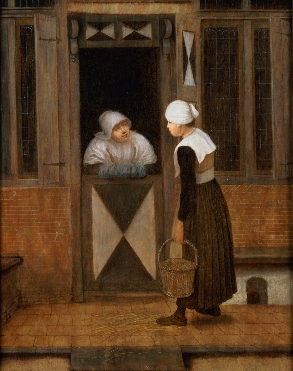 Una conversación en la calle de Jacobus Vrel or Frel