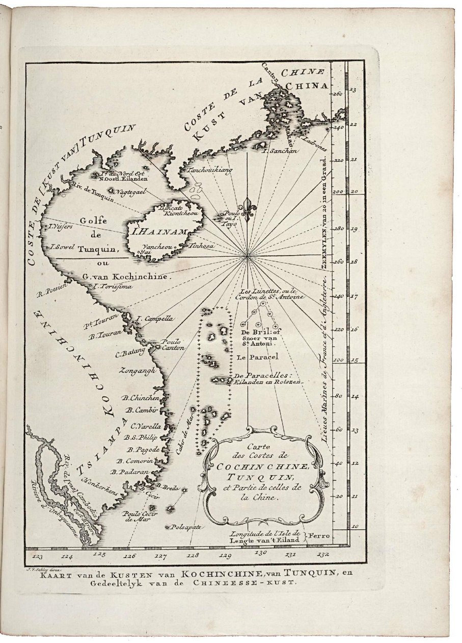 Mapa de la costa de Tonquín y Cochinchina de Jacobus van der Schley