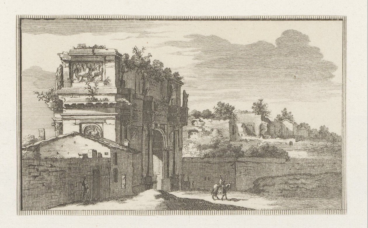 Arco de Constantino en Roma Vistas de Roma (título de la serie) La Galerie agreable du mond (...) divisée en LXVI tomes...Cette partie comprend le Rome moderne (título de la serie) Edificios Magesyn der Italiaense (título de la serie) de Jacobus Baptist