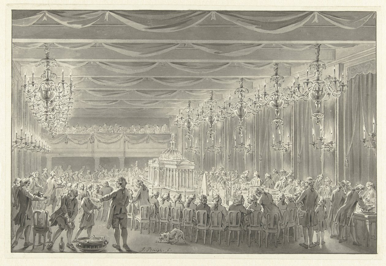 Comida de la Alianza en Amsterdam, 1786 de Jacobus Buys (signed by artist)