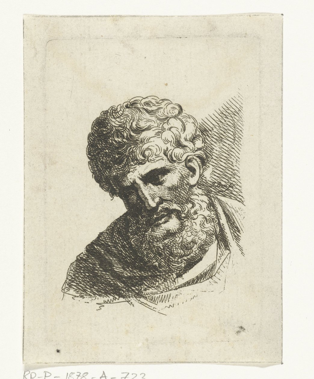 Busto de hombre con pelo rizado y barba de Jacobus Buys