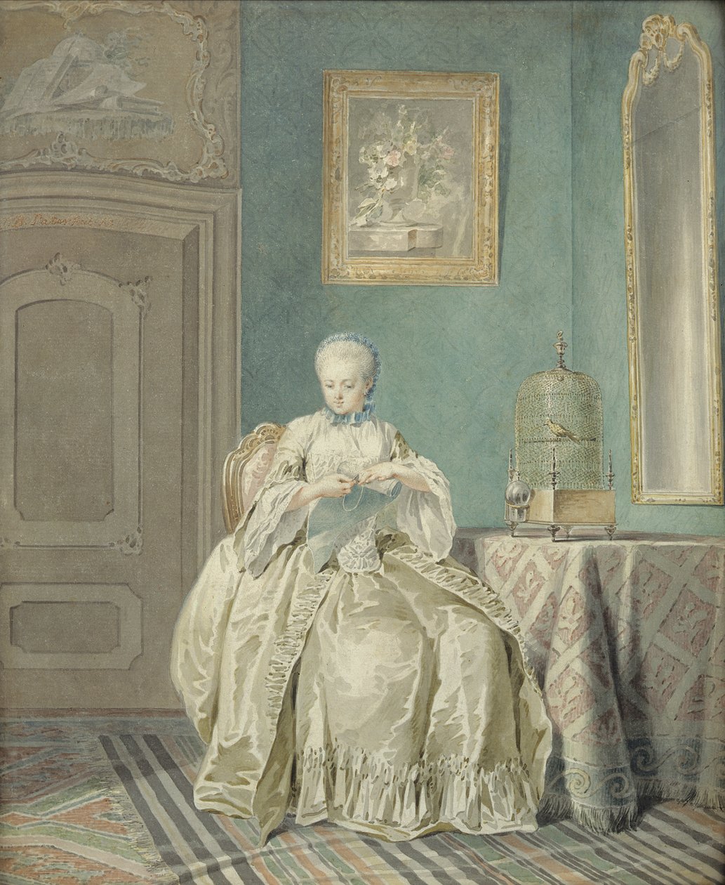 Niña bordando de Jacobus Buys