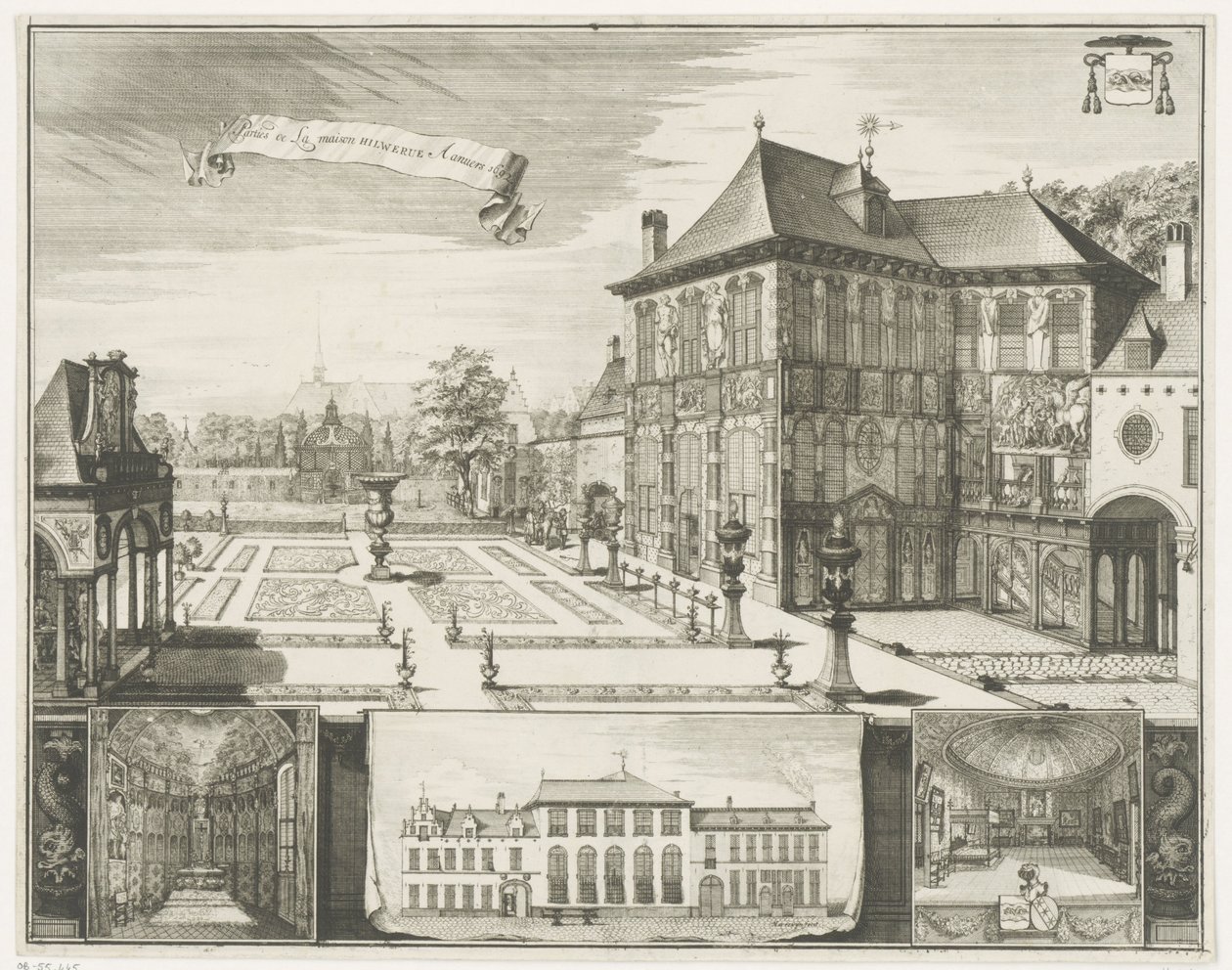 Vista de la casa de Rubens en Amberes Vista de la casa Hilwerue en Amberes Parties de la maison Hilwerue Aanvers 1692 (título sobre el objeto) de Jacobus Harrewijn
