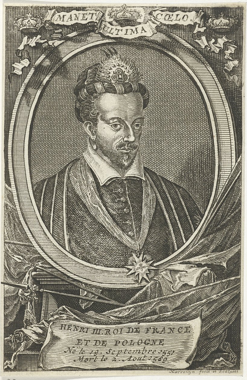 Retrato de Enrique III de Francia, Rey de Polonia y Gran Duque de Lituania de Jacobus Harrewijn