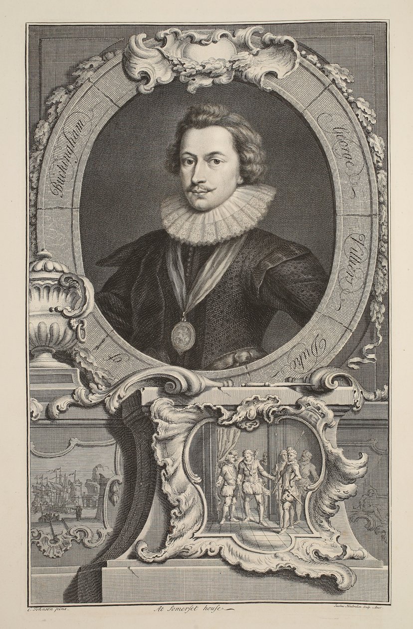 Retrato de George Villiers, Duque de Buckingham, ilustración de 