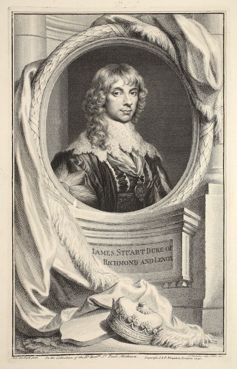 Retrato de James Stuart, Duque de Richmond y Lennox, ilustración de 