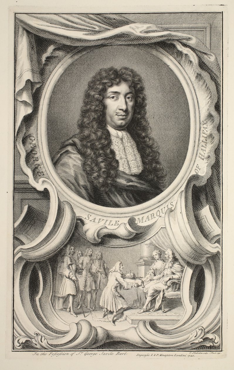 Retrato de Savile, Marqués de Halifax, ilustración de 