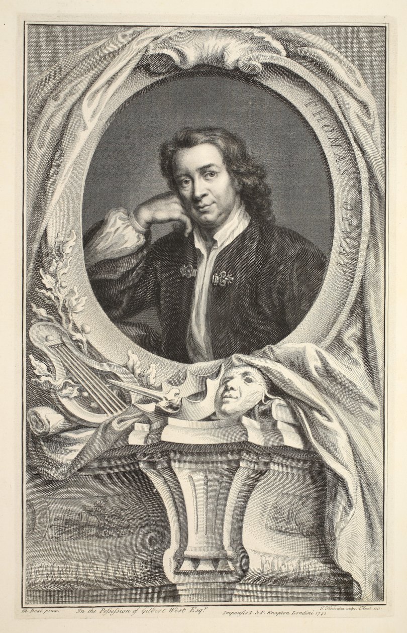 Retrato de Thomas Otway, ilustración de 