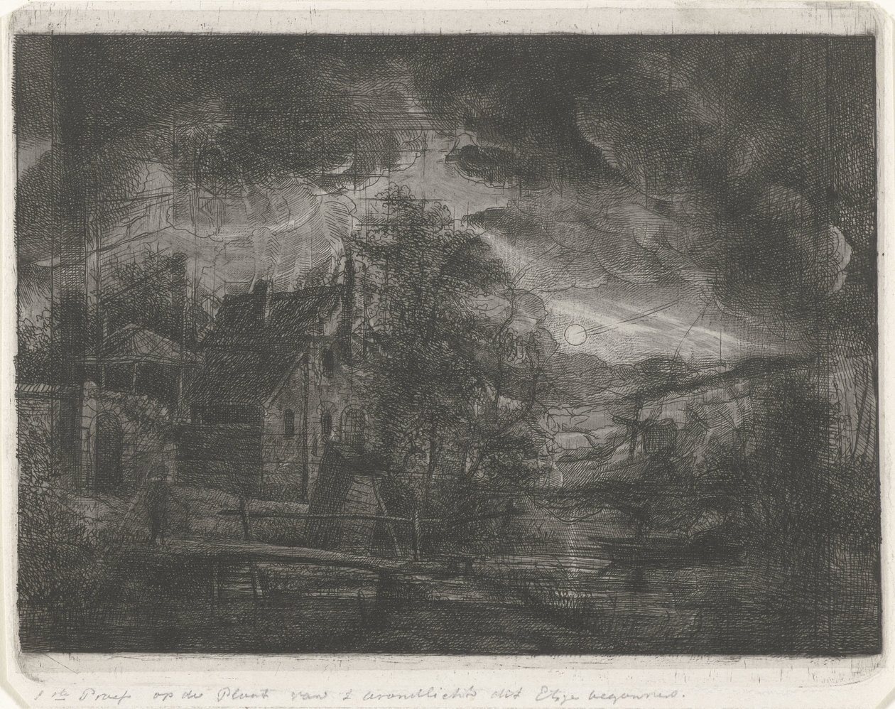 Paisaje a la luz de la luna de Jacobus Ludovicus Cornet