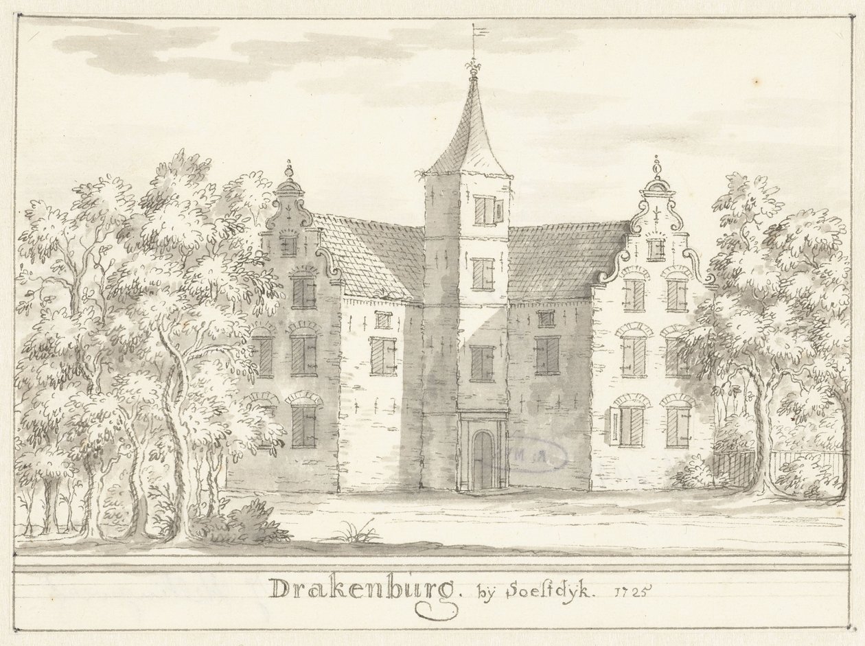 El castillo Drakenburg cerca de Soestdijk de Jacobus Stellingwerff