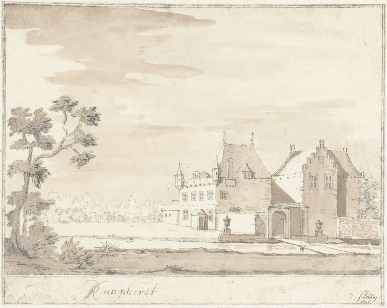 Castillo de Raaphorst cerca de Wassenaar Raaphorst (título sobre el objeto) de Jacobus Stellingwerff