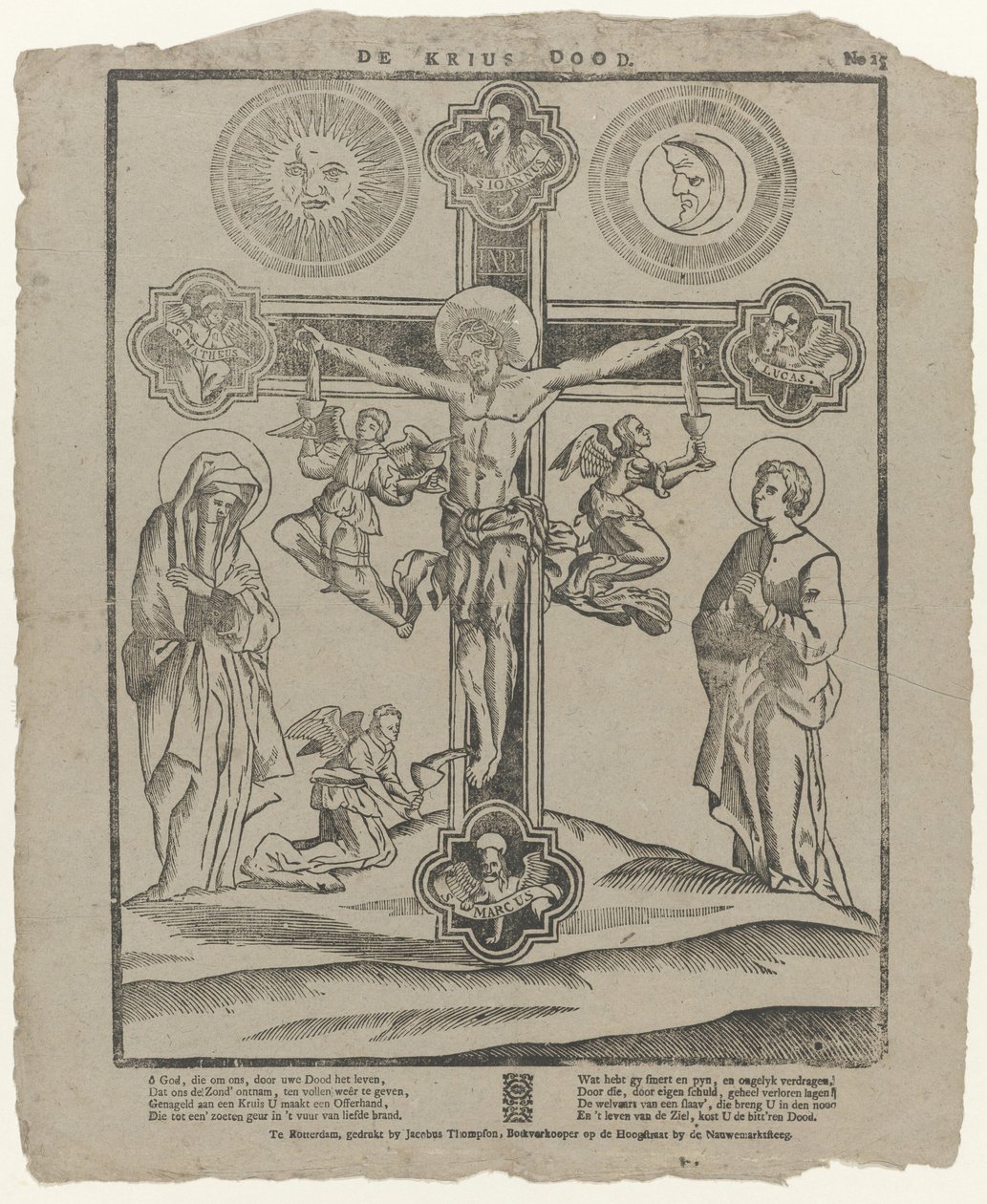 La muerte cruzada (título sobre el objeto) de Jacobus Thompson