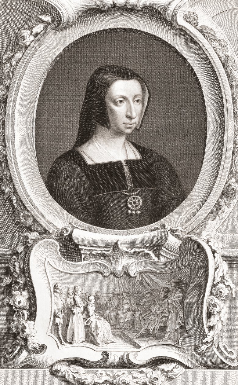 Luisa de Saboya (1476-1531) noble y regente francesa, Duquesa de Auvernia y Borbón, Duquesa de Nemours, y madre del Rey Francisco I de Jacobus and Vertue George Houbraken