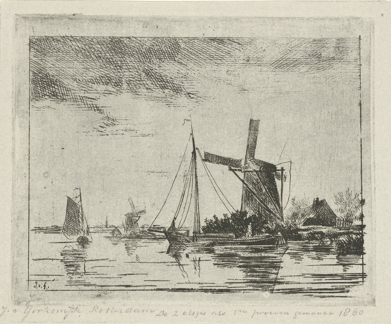 vista al río con molino de Jacobus van Gorkom jr.