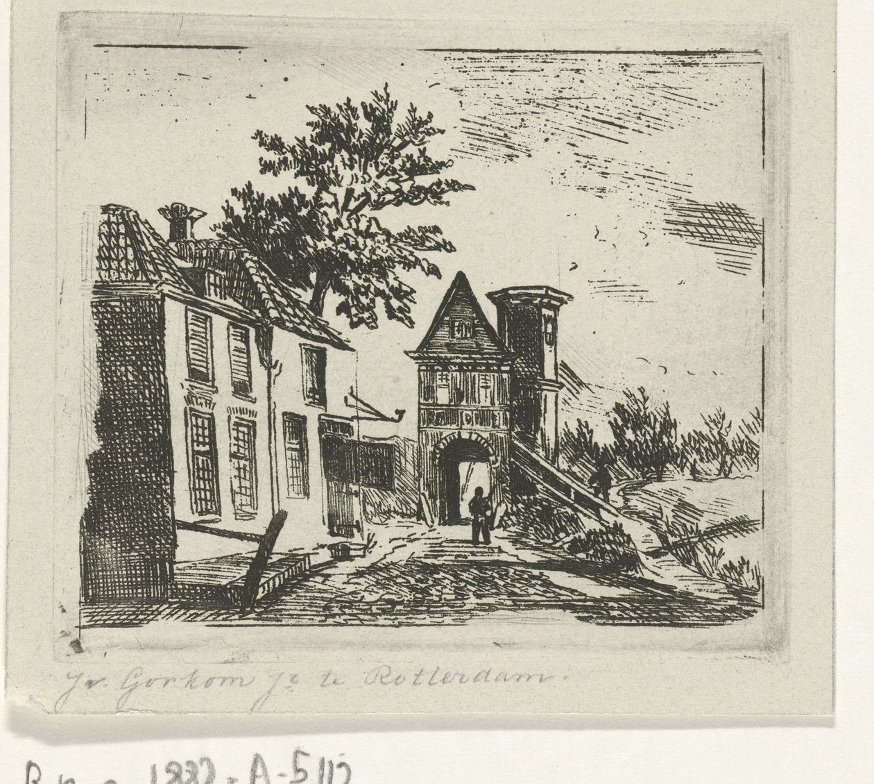 Paisaje urbano con puerta de Jacobus van Gorkom jr.