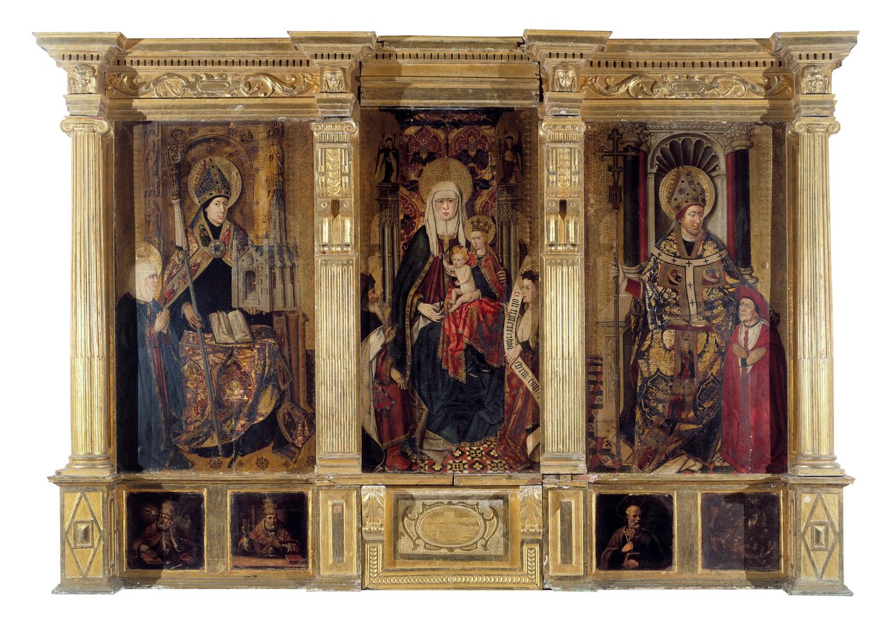 El retablo de San Ildefonso y San Agustín de Hipona. Pintura de Jaume Baco dit Jacomart (circa 1450) de Jacomart (c.1413 61) Baco