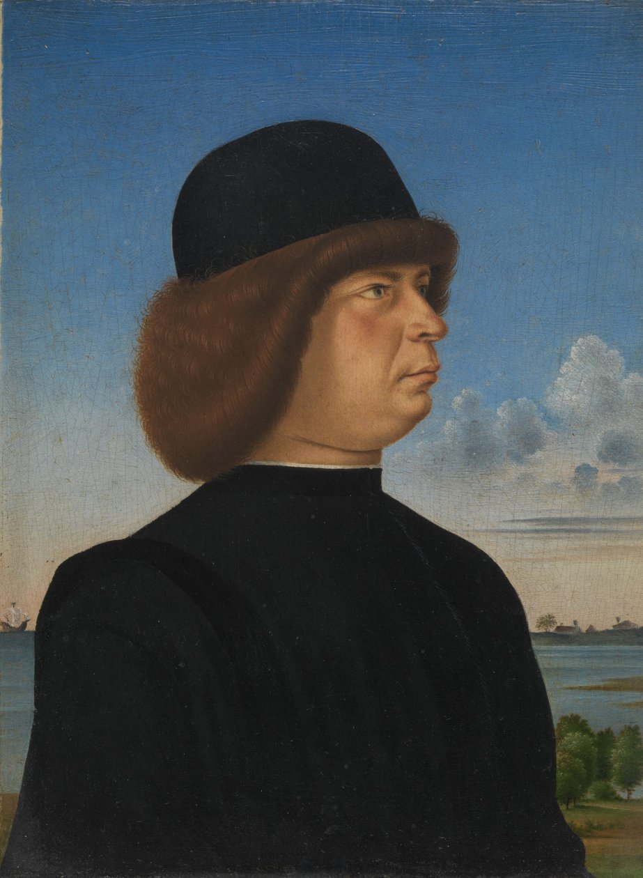 Retrato de Alvise Contarini, c.1485-95 (óleo sobre madera) de Jacometto (attr. to) Veneziano